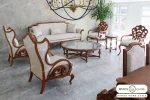 ست مبلمان ۷ نفره ترکیبی کلاسیک کینگ و کاناپه کارن خرید باروس 887 (4)