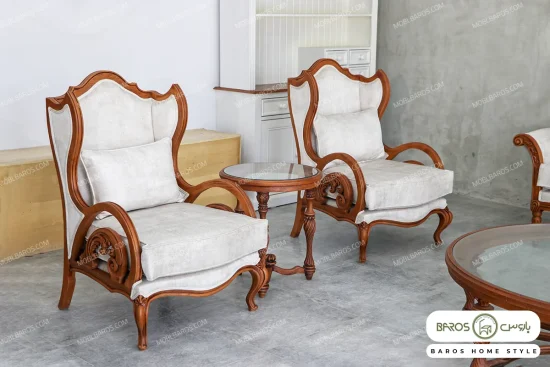 ست مبلمان ۷ نفره ترکیبی کلاسیک کینگ و کاناپه کارن خرید باروس 887 (5)