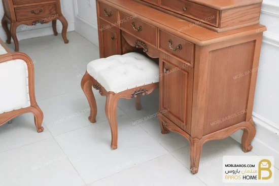 سرویس خواب چوبی راشل با آینه برلیان کد ۱۵ خرید سرویس خواب باروس 65 (6)