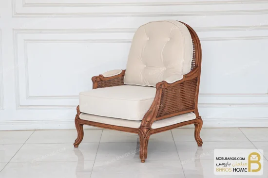 مبل جدید کلاسیک کاجی ۷ نفره خرید مبل باروس 256 (2)