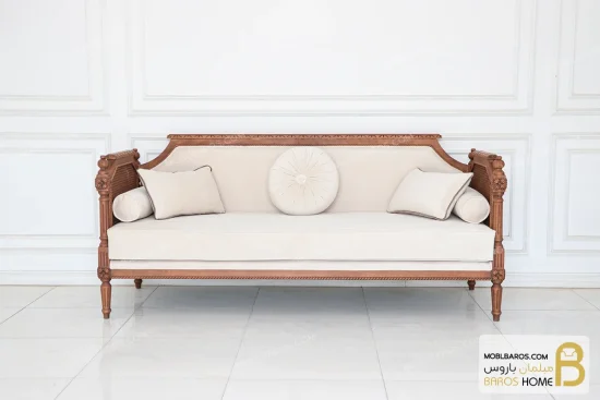 مبل جدید کلاسیک کاجی ۷ نفره خرید مبل باروس 256 (8)