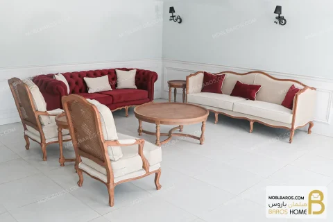 مبل راحتی و کلاسیک گندم و جورجیا چستر کد ۲ خرید مبل باروس 659 (1)