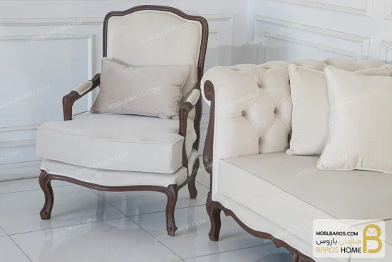 مبل نئو کلاسیک ۵ نفره نیکا و مبل فرانسوی خرید مبل باروس 2654 (4)