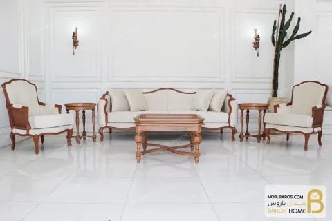 مبل ۱۰ نفره نئوکلاسیک ابزاری کویین و صندلی فرانسوی کد ۲ خرید مبل باروس ۱۲۱۳ (10)