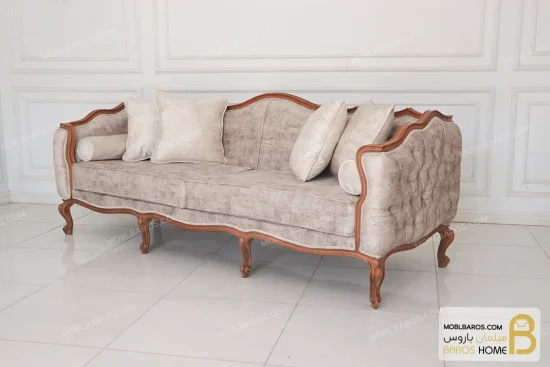 مبل ۷ نفره کلاسیک کینگ ترکیب با کاناپه ابزاری کد ۱ خرید مبل باروس 56 (4)
