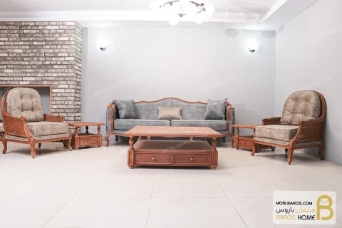 مبل ۸ نفره کلاسیک ابزاری به همراه مبل تک نفره روما خرید مبل باروس 25 (3)