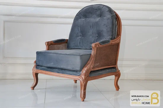 مبل ۸ نفره کلاسیک گندم و مبل تک روما کد ۲ خرید مبل باروس ۱۲۱۰ (14)