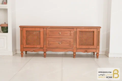 میز تلویزیون چوبی حصیری حدیث کد ۲ خرید میز تیوی باروس 256 (1)
