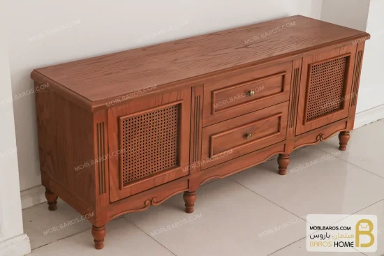 میز تلویزیون چوبی حصیری حدیث کد ۲ خرید میز تیوی باروس 256 (4)