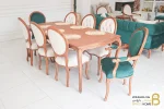 میز ناهار خوری ابزاری با صندلی راشل پایه سم آهویی کد ۴ خرید مبل باروس 14 (3)
