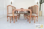 میز ناهارخوری منبتی رومینا با صندلی شاه نشین چپندر کینگ خرید ناهارخوری باروس 99 (3)