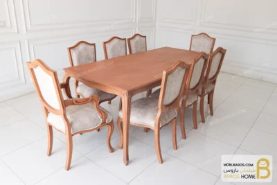 میز ناهارخوری چوبی و ساده ابزاری با صندلی گندم کد ۳ خرید ناهارخوری باروس 25 (2)