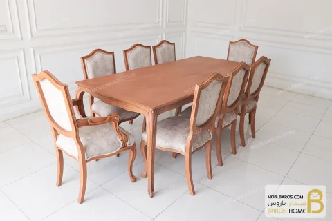 میز ناهارخوری چوبی و ساده ابزاری با صندلی گندم کد ۳ خرید ناهارخوری باروس 25 (2)