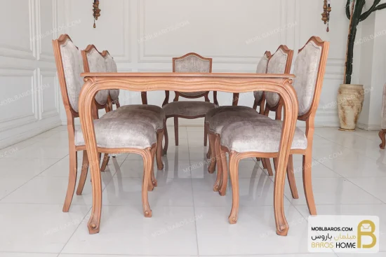 میز ناهارخوری چوبی و ساده ابزاری با صندلی گندم کد ۳ خرید ناهارخوری باروس 25 (4)