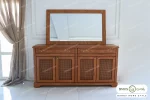 میز کنسول چوبی حصیری سفارشی مدل راشل کد۲ باروس4 (2)