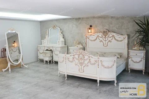 تخت خواب عروس و داماد جدید ژینوس خرید سرویس خواب باروس 65 (4)