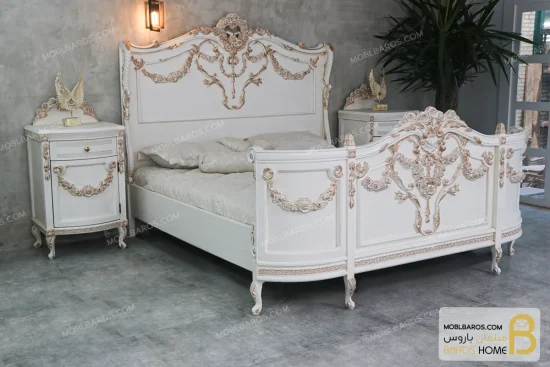 تخت خواب عروس و داماد جدید ژینوس خرید سرویس خواب باروس 65 (6)