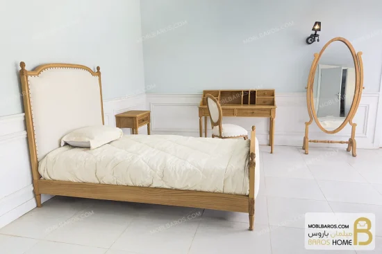 تخت خواب یک نفره کاجی کد ۳ خرید سرویس خواب باروس 568 (1)
