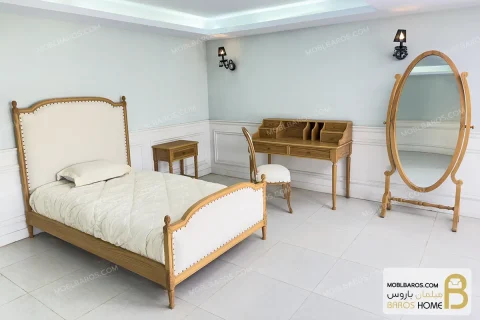 تخت خواب یک نفره کاجی کد ۳ خرید سرویس خواب باروس 568 (6)