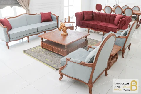 ست مبلمان نئوکلاسیک ابزاری و راحتی چستر کد ۶ خرید مبل باروس 65 (1)