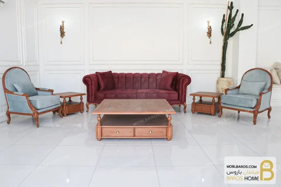 ست مبلمان نئوکلاسیک ابزاری و راحتی چستر کد ۶ خرید مبل باروس 65 (5)