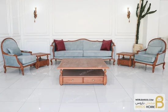 ست مبلمان نئوکلاسیک ابزاری و راحتی چستر کد ۶ خرید مبل باروس 65 (6)