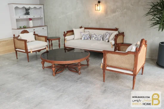 مبل آیدا نادری ، کلاسیک و جدید مدل کاجی خرید مبل باروس 2536 (1)