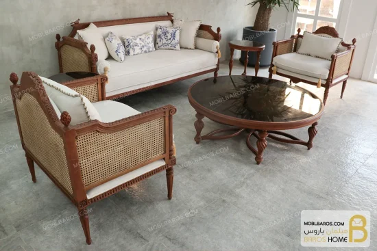 مبل آیدا نادری ، کلاسیک و جدید مدل کاجی خرید مبل باروس 2536 (2)