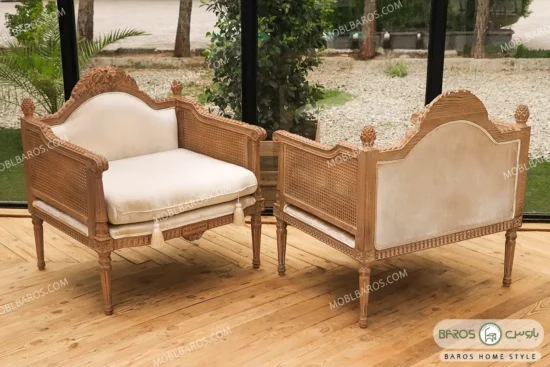 مبل تک نفره کلاسیک جدید کاجی کد ۴ (1)