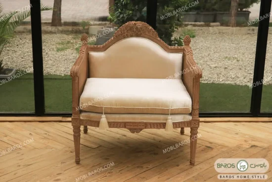 مبل تک نفره کلاسیک جدید کاجی کد ۴ (2)