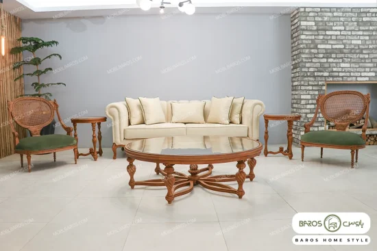مبل کلاسیک و ترکیبی ۱۱ نفره کاجی خرید باروس 5 (12)