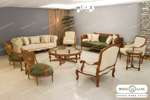 مبل کلاسیک و ترکیبی ۱۱ نفره کاجی خرید باروس 5 (3)