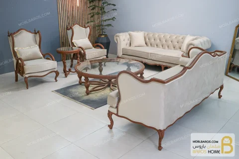 مبل کلاسیک و راحتی ۷ نفره کینگ و جورجیا چستر خرید مبل باروس 56 (2)