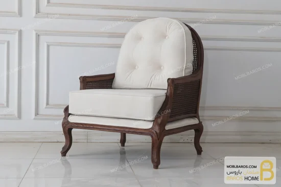 مبل کلاسیک چوبی گندم و کاجی خرید مبل باروس 569 (10)