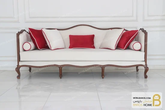 مبل کلاسیک چوبی گندم و کاجی خرید مبل باروس 569 (11)