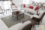 مبل کلاسیک چوبی گندم و کاجی خرید مبل باروس 569 (2)