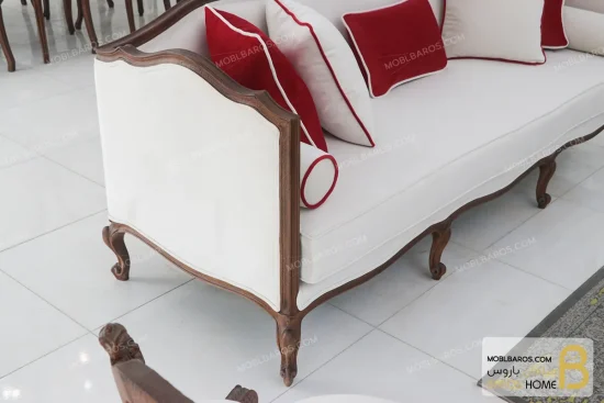 مبل کلاسیک چوبی گندم و کاجی خرید مبل باروس 569 (4)