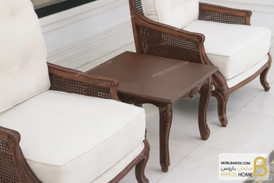 مبل کلاسیک چوبی گندم و کاجی خرید مبل باروس 569 (5)