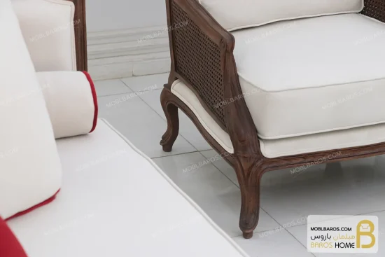 مبل کلاسیک چوبی گندم و کاجی خرید مبل باروس 569 (6)