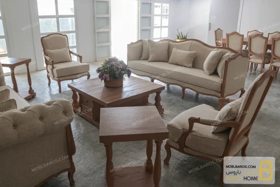 مبل کلاسیک گندم و چستر نیکا خرید مبل باروس 778 (4)
