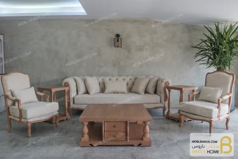 مبل کلاسیک گندم و چستر نیکا خرید مبل باروس 778 (7)