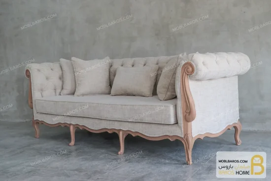 مبل کلاسیک گندم و چستر نیکا خرید مبل باروس 778 (9)