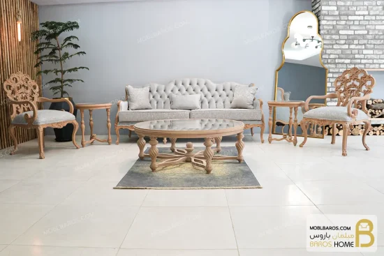 مبل کلاسیک ۷ نفره کینگ و رومینا خرید مبل باروس 569 (1)