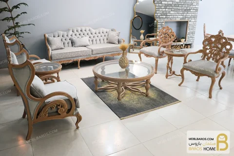 مبل کلاسیک ۷ نفره کینگ و رومینا خرید مبل باروس 569 (7)