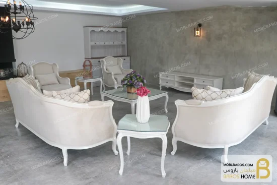 مبل کلاسیک ۸ نفره راشل پلاس و رومینا ساده خرید مبل باروس 5698 (3)