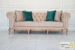 مبل کلاسیک ۸ نفره کاجی و مبل راحتی جورجیا چستر خرید مبل باروس 87 (11)