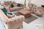 مبل کلاسیک ۸ نفره کاجی و مبل راحتی جورجیا چستر خرید مبل باروس 87 (3)