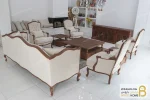 مبل ۷ نفره کلاسیک گندم و فرانسوی خرید مبل باروس 56 (2)