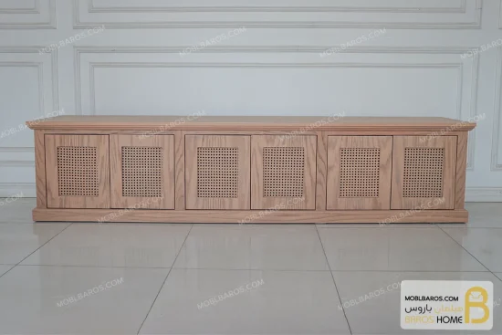 میز تلویزیون حصیری و چوبی مدل مهسا کد ۲ خرید تیوی باروس (1)