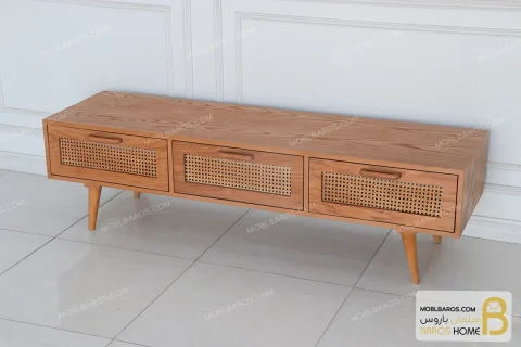 میز تلویزیون ساده و حصیری جدید سیما خرید میز تیوی باروس 56 (2)